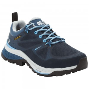Zapatillas de Senderismo Jack Wolfskin Force Striker Texapore Low Mujer Verde Menta Azules | HP4593208