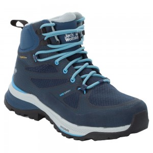 Zapatillas de Senderismo Jack Wolfskin Force Striker Texapore Mid Mujer Verde Menta Azules | BP8513246