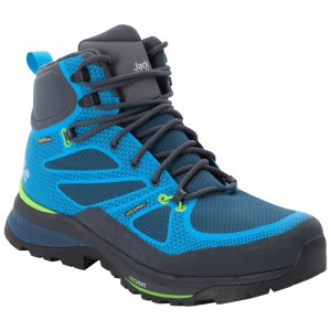 Zapatillas de Senderismo Jack Wolfskin Force Striker Texapore Mid Hombre Blue/Green | IM2390647
