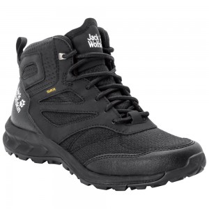 Zapatillas de Senderismo Jack Wolfskin Woodland Texapore Mid Mujer Negras | GT9170254